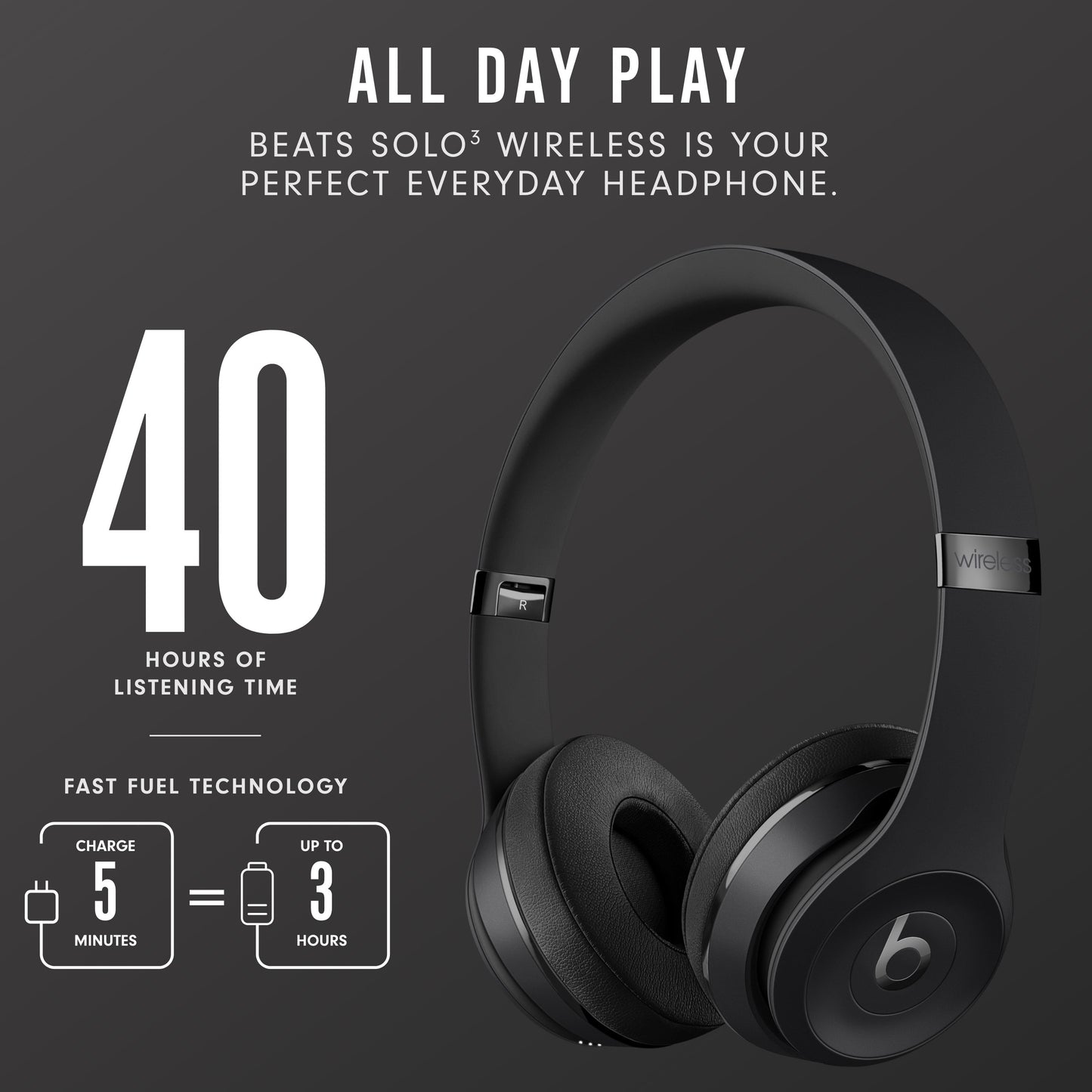 Beats Solo3 Wireless Headphones - Black